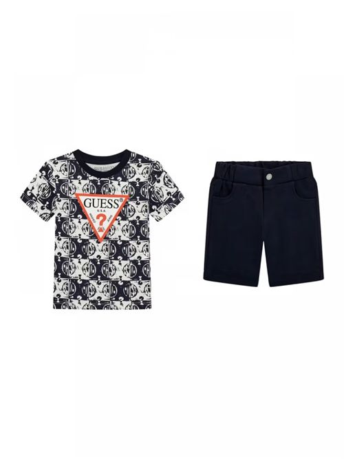 t-shirt e short bambino blu GUESS | N5GG05K8HM4/P71M